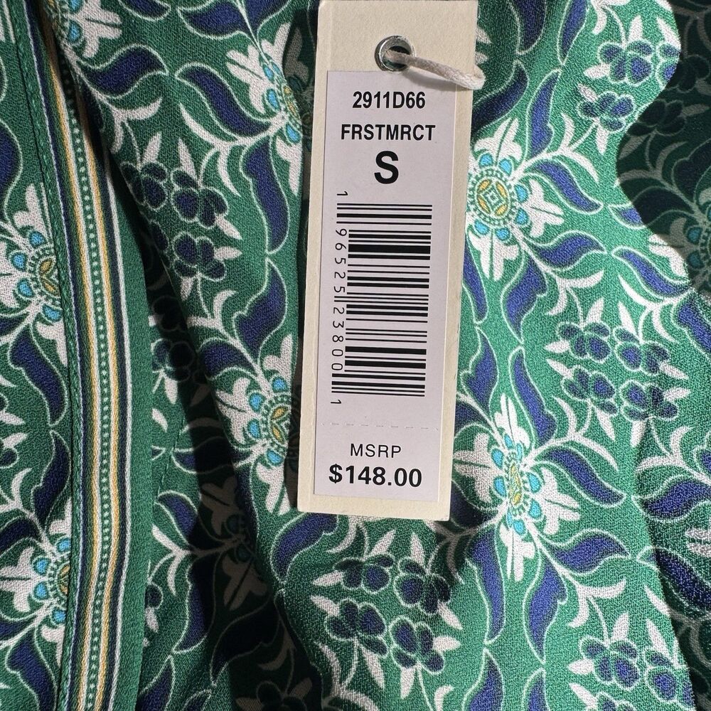 NWT Max Studio Maxi Dress Green Bohemian Farmhouse Modest Festival Sz S MSRP$148 - Picture 4 of 16